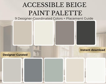 Accessible Beige Whole House Paint Palette | Sherwin-Williams | Digital PDF
