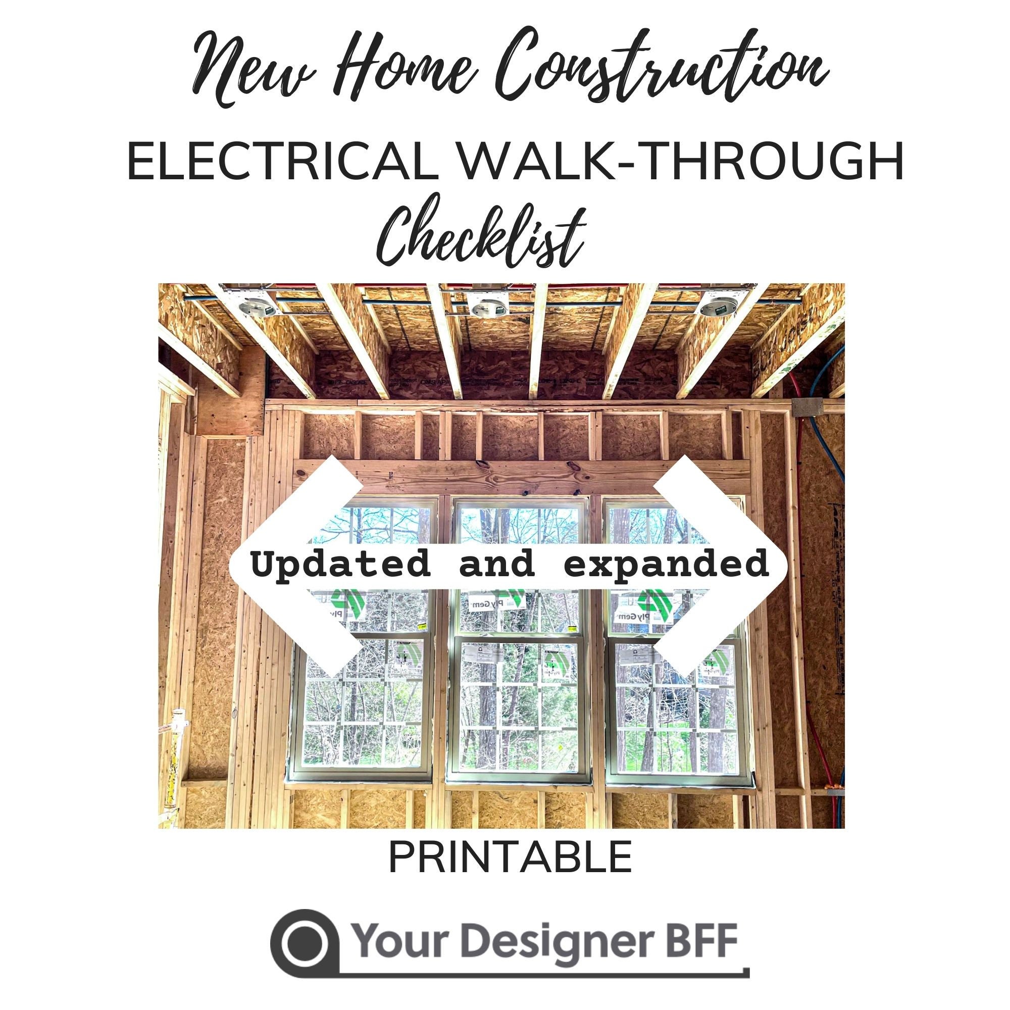 New Home Construction Electrical Walkthrough Checklist Etsy