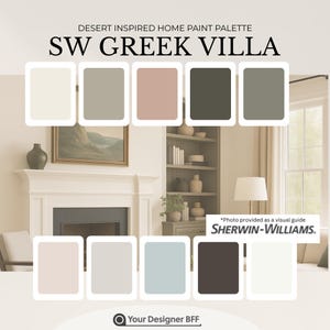 Greek Villa Sherwin-Williams Paint Palette | Desert-Inspired Earthy Neutrals | Pre-Made Home Color Guide