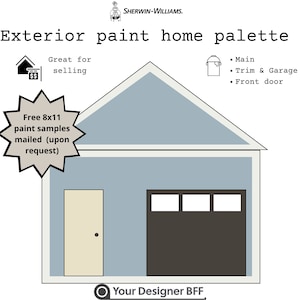 Coastal Blue Exterior Paint Palette- Sherwin Williams Exterior Paint Scheme