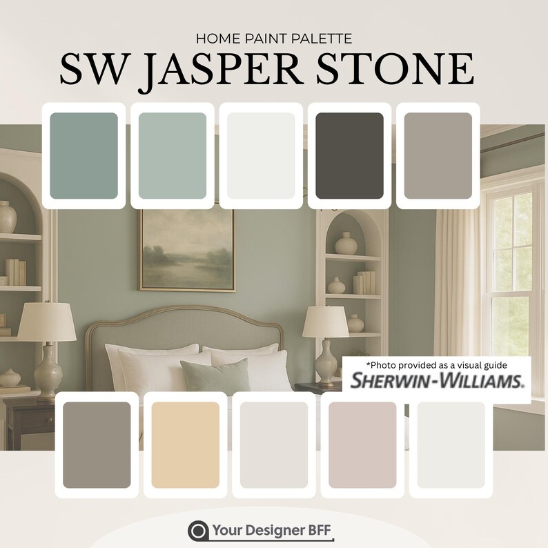 SW Jasper Stone Whole House Paint Palette Timeless Tranquil