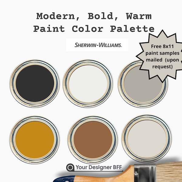 Modern Bold Warm Color Palette – Sherwin Williams Paint Scheme for House/Condo Interiors