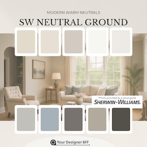Neutral Ground Paint Palette – Elegant Warm Neutrals for Walls, Trim & Cabinets (Sherwin-Williams Colors)