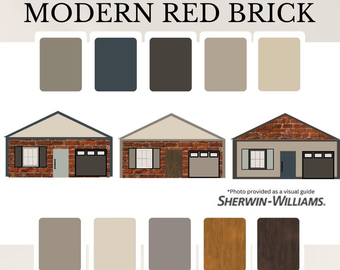 Brick Render Colors Modern Red Brick Exterior Paint Palette | Sherwin-williams Digital ...