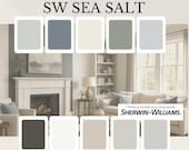 Sea Salt Sherwin-Williams Whole House Paint Palette, Coastal Color Scheme | Digital Download