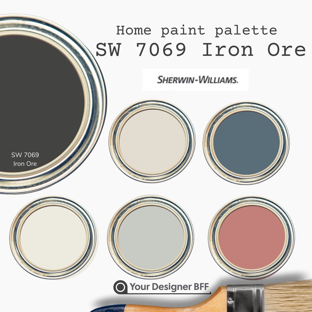SW 7069 Iron Ore Complementary Color Palette Sherwin Etsy SW 7069 Iron Ore Complementary Color Palette Sherwin Etsy