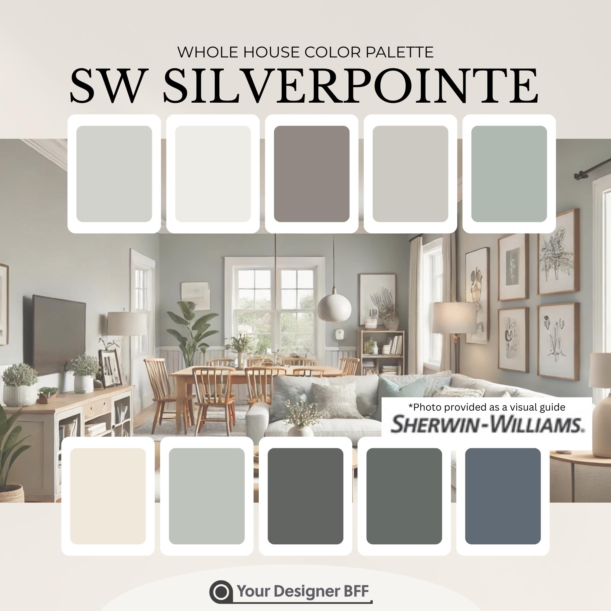 SW 7653 Silverpointe: Whole House Neutral Paint Palette with Sherwin-Williams Colors