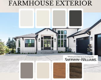 Exterior Modern Farmhouse Sherwin Williams Paint Palette for a Clean and Cozy Look