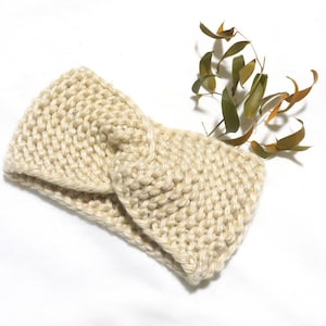 Cream Knit Eco-friendly Recycled Plastic Yarn Twisted Headband winter Ear  Warmerturbanadult Headbandwomenhair Accessoryeco Gift - Etsy