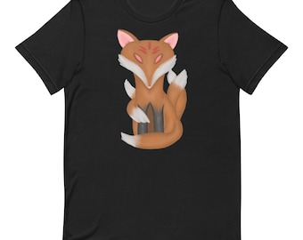 T-shirt Unisex Kitsune Fox Graphic Tee Japanese Mythology Shirt Casual Anime Top Gift