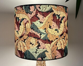 William Morris Acanthus Lampshade, Purple and Teal Fabric for Table Lamps or Ceiling Pendants