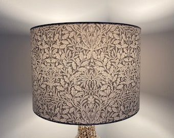 William Morris Lampshade, Grey Pure Acorn Lampshade for Table Lamps or Ceiling Pendant