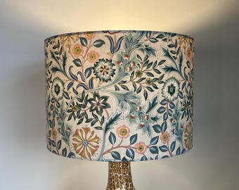 William Morris Wilhelmina Lampshade in Linen Colour Fabric for Table or Ceiling Lamp