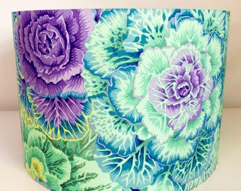 Light Green Leaves 30cm Drum Lampshade for Table Lamps