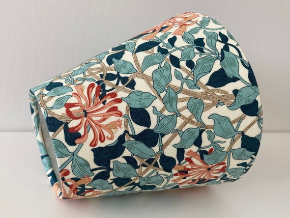 William Morris Honeysuckle Candle Clip Lampshade, Clip on Lampshade