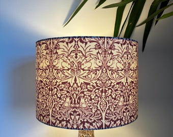 William Morris Dark Red Burgundy Brer Rabbit Lampshade