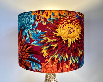 Bright Orange Red Purple Chrysanthemum Flower Lampshade for Table Lamps or Ceiling Pendant