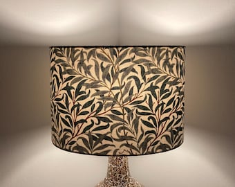 William Morris Lampshade Green Willow Bough Floral Fabric for Table Lamps or Ceiling Lights