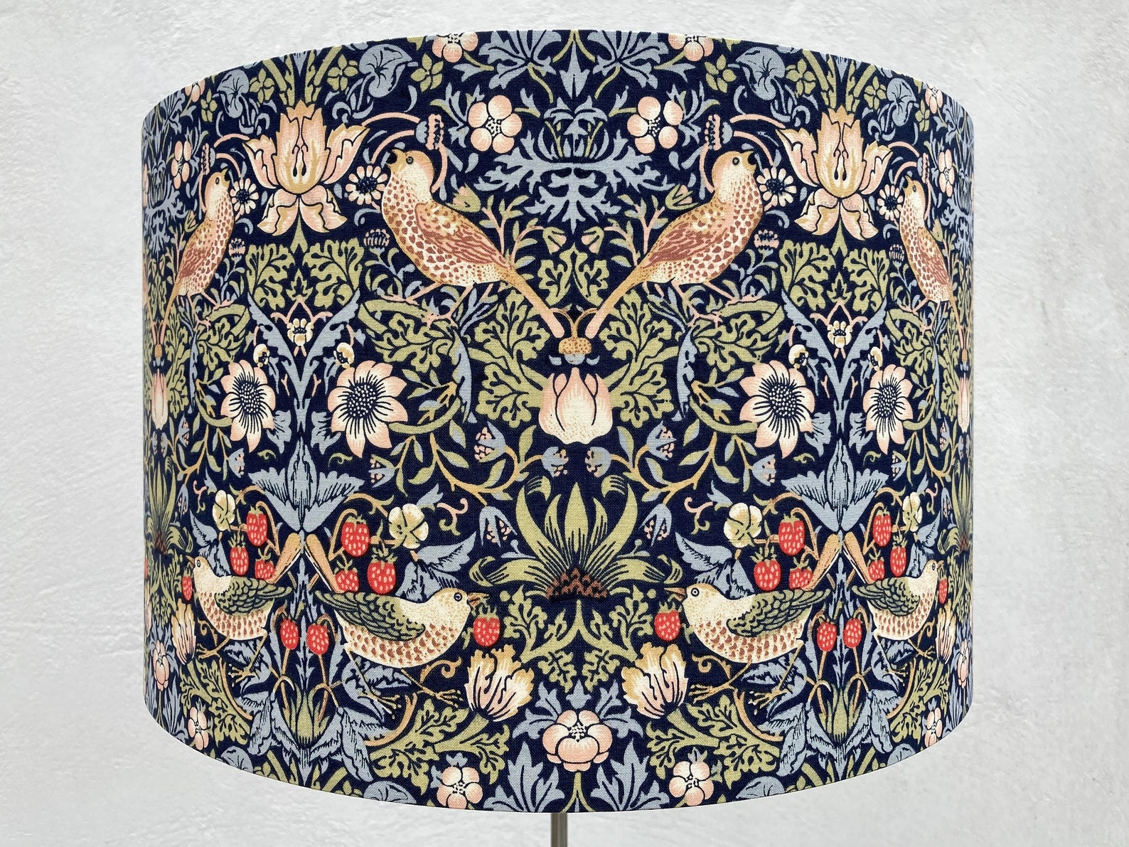 William Morris Blue Lampshade Blue Strawberry Thief Lampshade Etsy UK