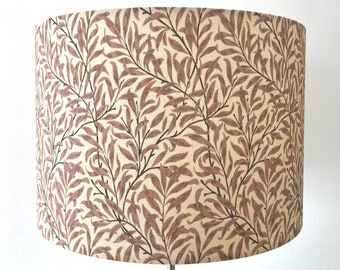 William Morris Lampshade Beige Pink Willow Bough Floral Fabric for Table Lamps or Ceiling Lights
