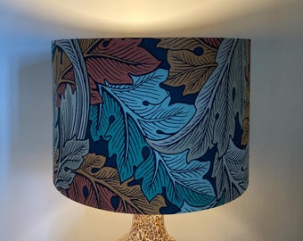 William Morris Teal and Orange Acanthus Lampshade - Last Pieces