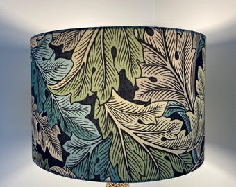 William Morris Green and Teal Acanthus Lampshade for Table Lamps or Ceiling Pendant
