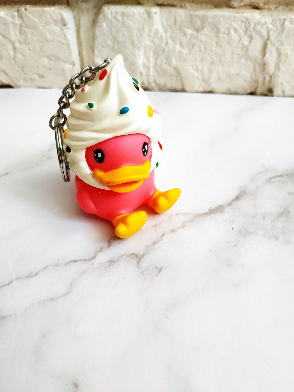Icecream duck pink duck keychain cool duck duck cute Etsy