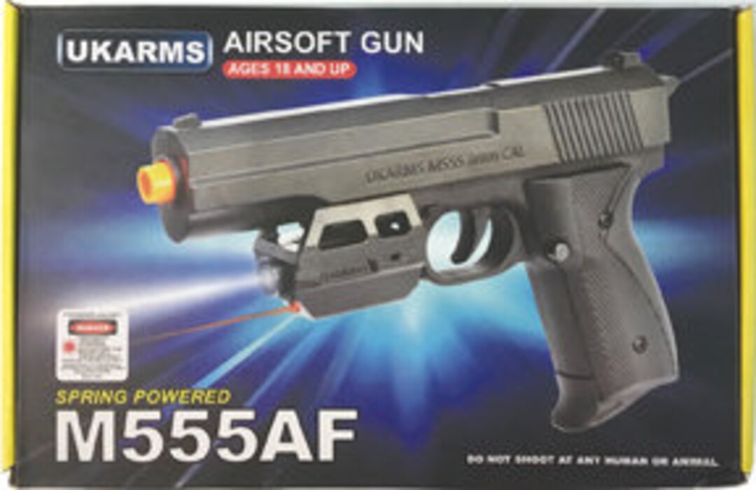 UKARMS M555AF Airsoft Pistol Handgun 6mm BB Gun W/ Flashlight & Laser