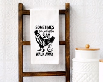 Farmhouse Animal Kitchen Towel, Funny Kitchen Towel, Kitchen Towel With Rooster, Chicken Decor, Cluck It Towel, Flour Sack Towel, Hand Towel