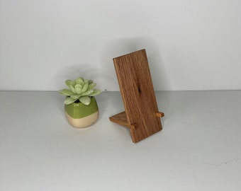 Iphone Stand, Phone Stand For Desk, Wood Phone Stand, Wood Cell Phone Stand, Wooden Iphone Holder, Oak Wood Phone Stand, Desk Accessory Gift