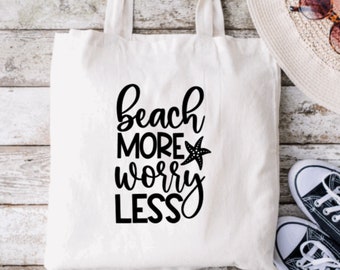 Sac fourre-tout de plage, sac fourre-tout en toile de coton, sac fourre-tout de voyage, sac fourre-tout de plage pour femmes, sac fourre-tout de vacances, sac week-end pour filles, plage plus de soucis moins