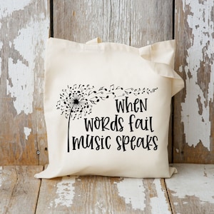 Music Teacher Bag, Music Teacher Gift, Custom Music Teacher Gift, Music Tote Bag, Lesson Bag, Book Tote Bag, Musical Notes, Grocery Bag