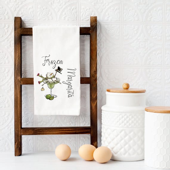 Snowman Margarita Towel, Margarita Kitchen Decor, Margarita Lover Gift, Funny Margarita Gifts for Her, Margarita Flour Sack Towel