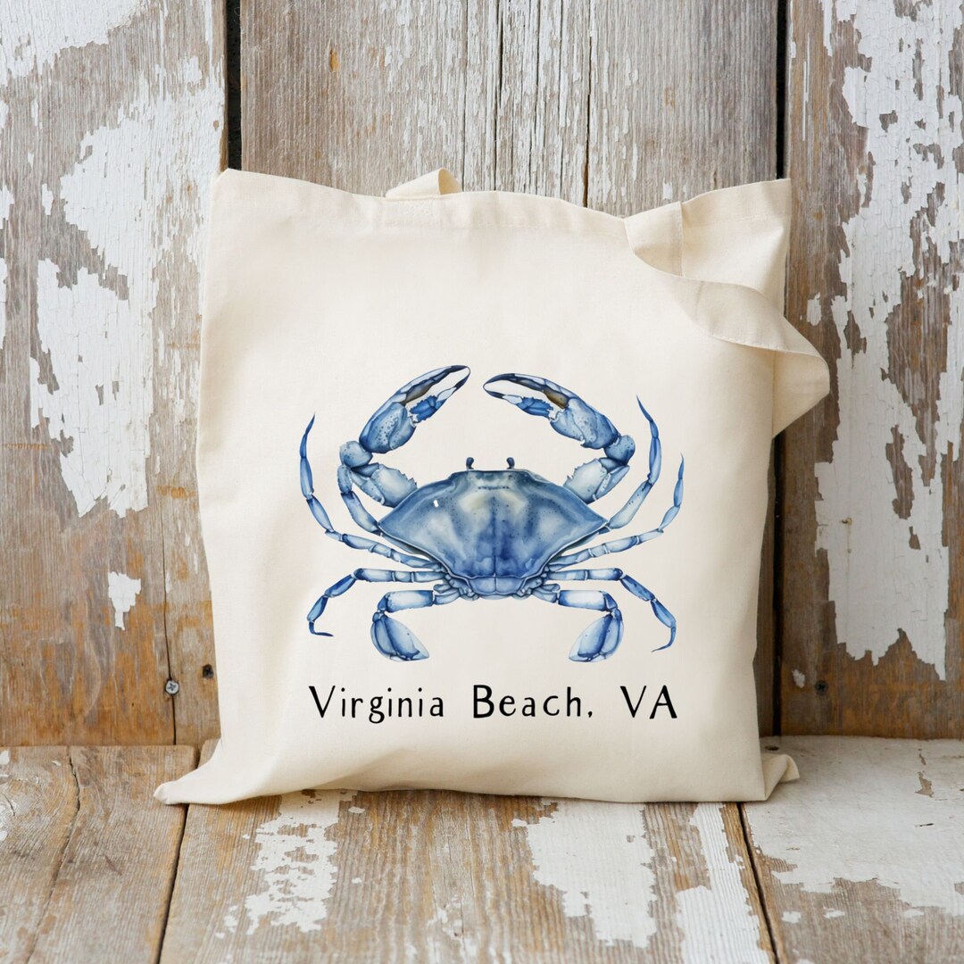 Crab Pattern Print Leather Tote Bag