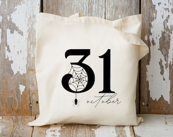 Halloween Tote Bag, Spooky Halloween Treat Bag for Women, Trick or Treat Tote for Spooktacular Gifts, Unique Halloween Treat Bag for Gifting