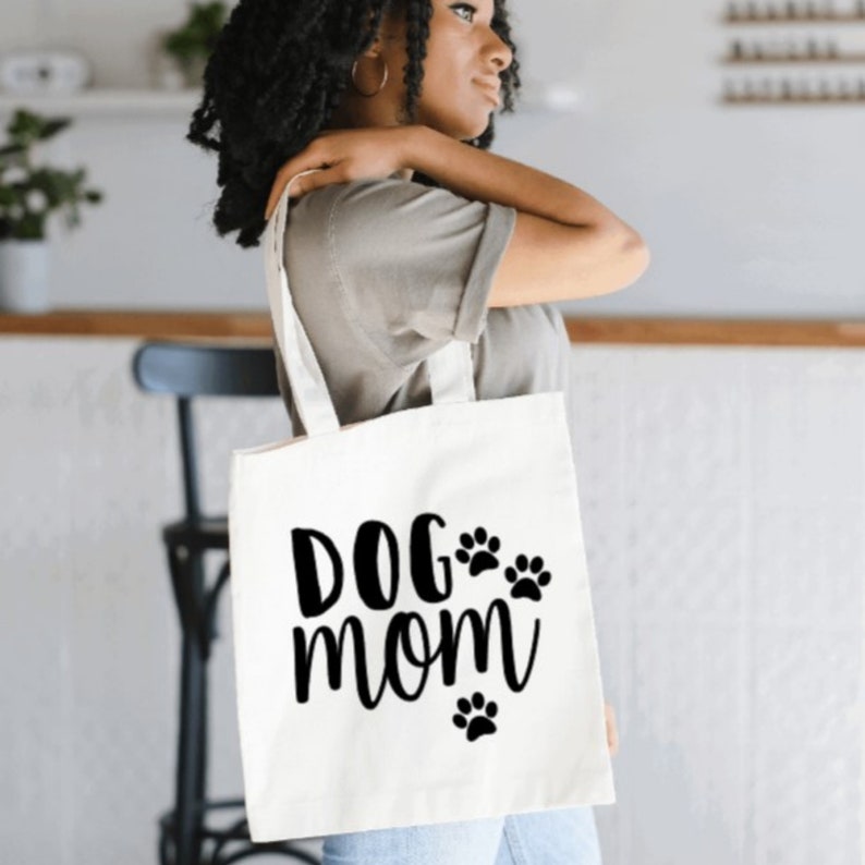 Dog Lover Bag Dog Mom Tote Bag Cotton Canvas Tote Bag Dog Etsy