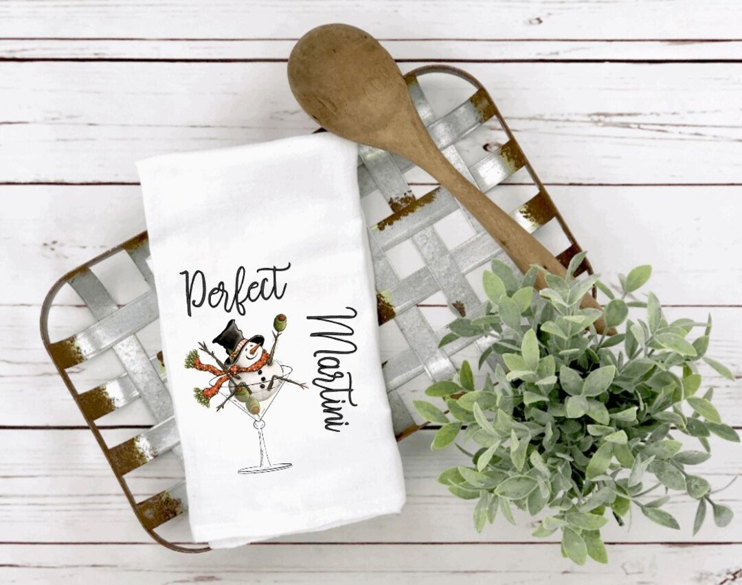 Martini Bar Decor, Cocktail Towels, Martini Kitchen Decor, Martini