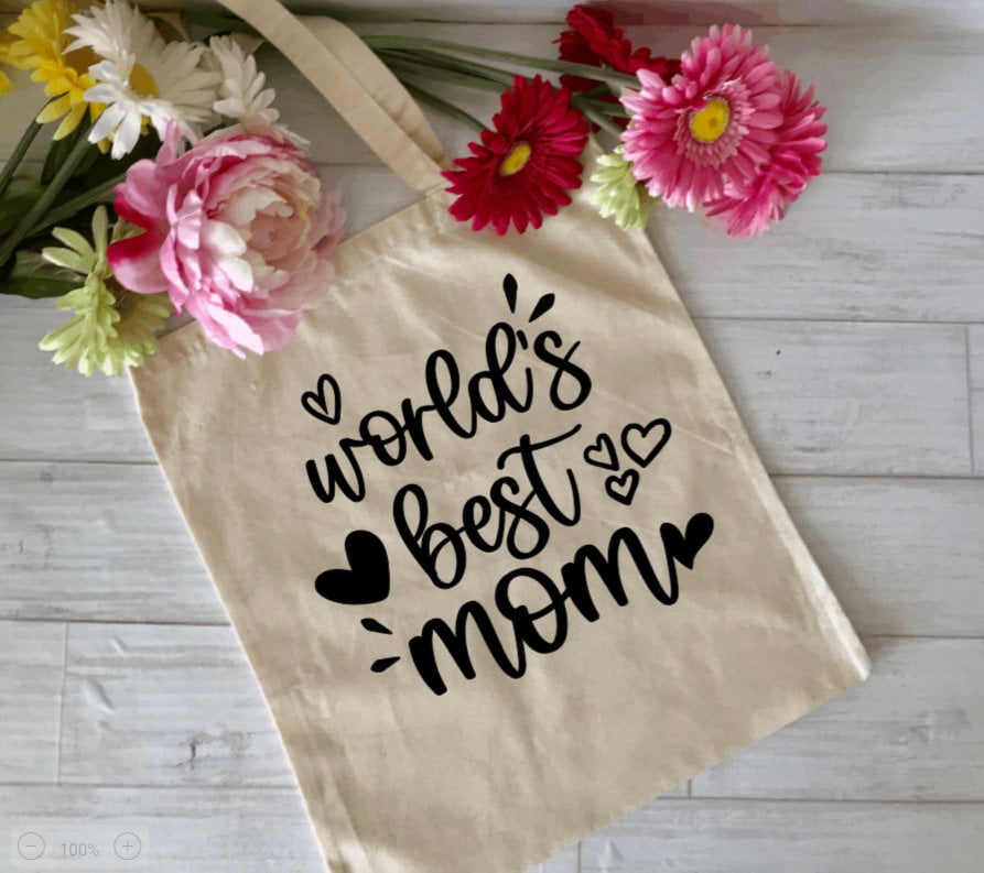 Worlds Best Mom Tote Bag Best Mom Tote Bag Book Bag For Mom Etsy