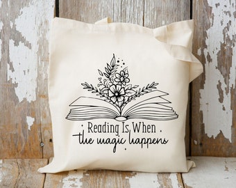 Book Lovers Tote Bag, Cotton Canvas Book Bag, Literary Tote Bag, Library Bag, Bookish Tote, Book Lover Gift, Librarian Gift, Reader Gift