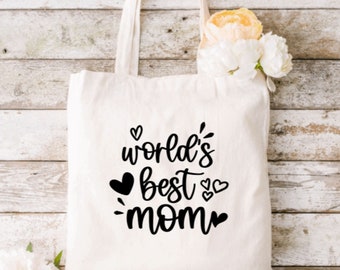Worlds Best Mom Tote Bag, Best Mom Tote Bag, Book Bag For Mom, Best Mothers Day Tote Bag, Mom Reusable Shopping Bag, Mom Shopping Tote Bag