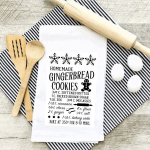 Gingerbread Towel, Gingerbread Cookie Recipe, Holiday Gingerbread Recipe, Christmas Cookie Tea Towel, Christmas Tea Towel, Holiday Decor