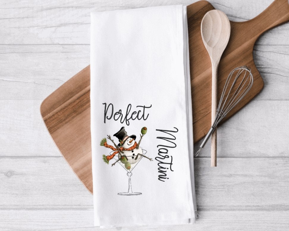 Martini Bar Decor, Cocktail Towels, Martini Kitchen Decor, Martini