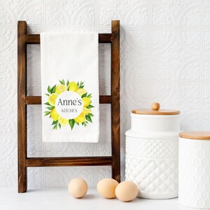 Custom Lemon Kitchen Towel, Personalized Kitchen Towel, Lemon Kitchen Decor, Custom Dish Towel, Farmhouse Lemon Decor, Gift For Her