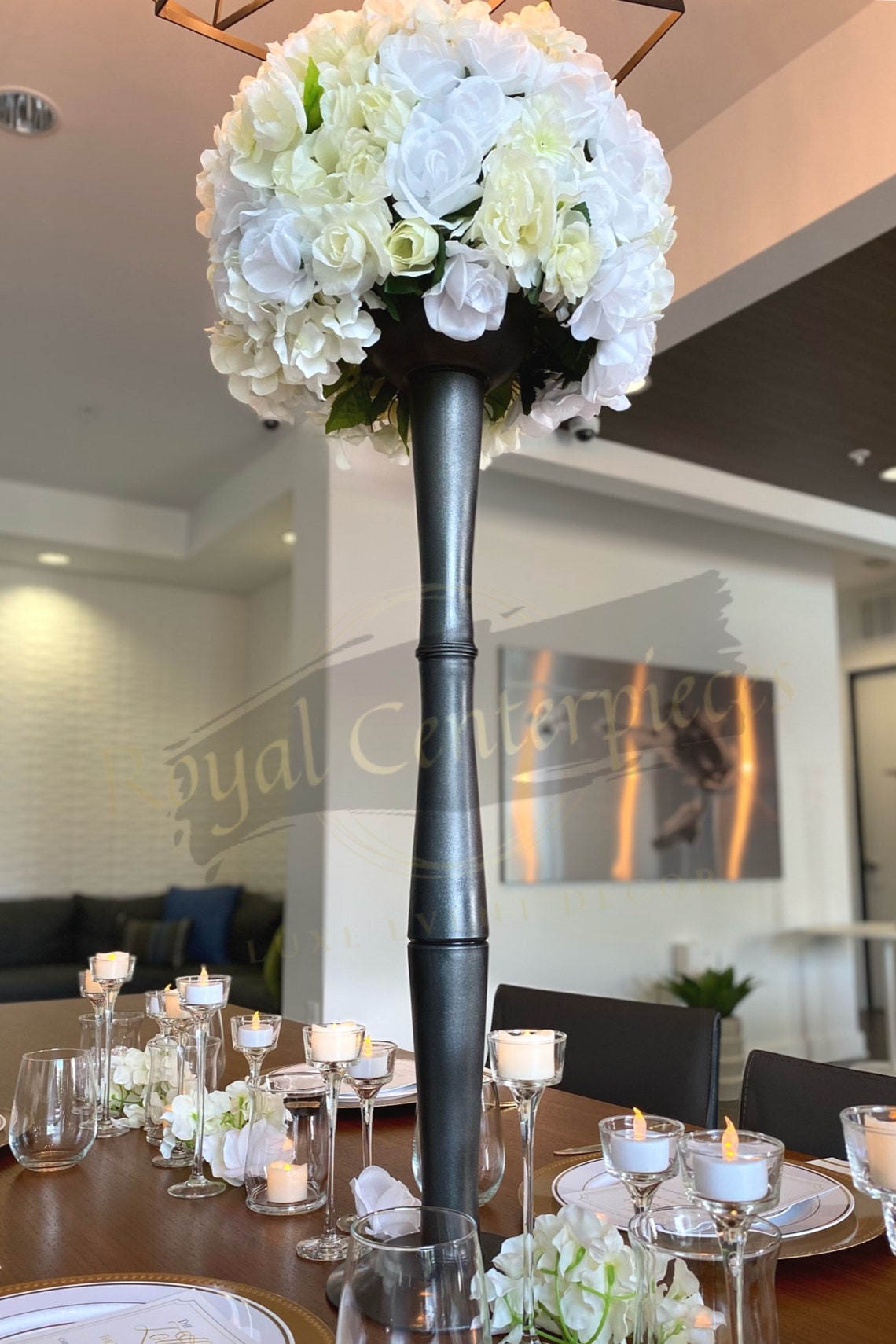 Tall Black Vase Wedding Reception Decoration Glass Vase Etsy