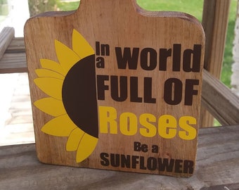 Sunflower Décor  Wood Server Art | Gift for Mom | Sunflower Wall Hanging | Sunflower Tray Piece