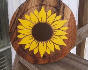Sunflower Décor | Mother's Day Gift | Gift For Mom | Sunflower Wood Art | Wood Server Sunflower | Sunflower Wall Hanging