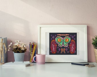 Change, Grow, Evolve Digital Art Fine Art Print Matte Paper Archival Ink 8.5x11 Butterfly