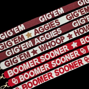 Customized Beaded Gameday Purse Strap, Crossbody College Purse Strap, Stadium straps, College purse straps, Clear bag strap.