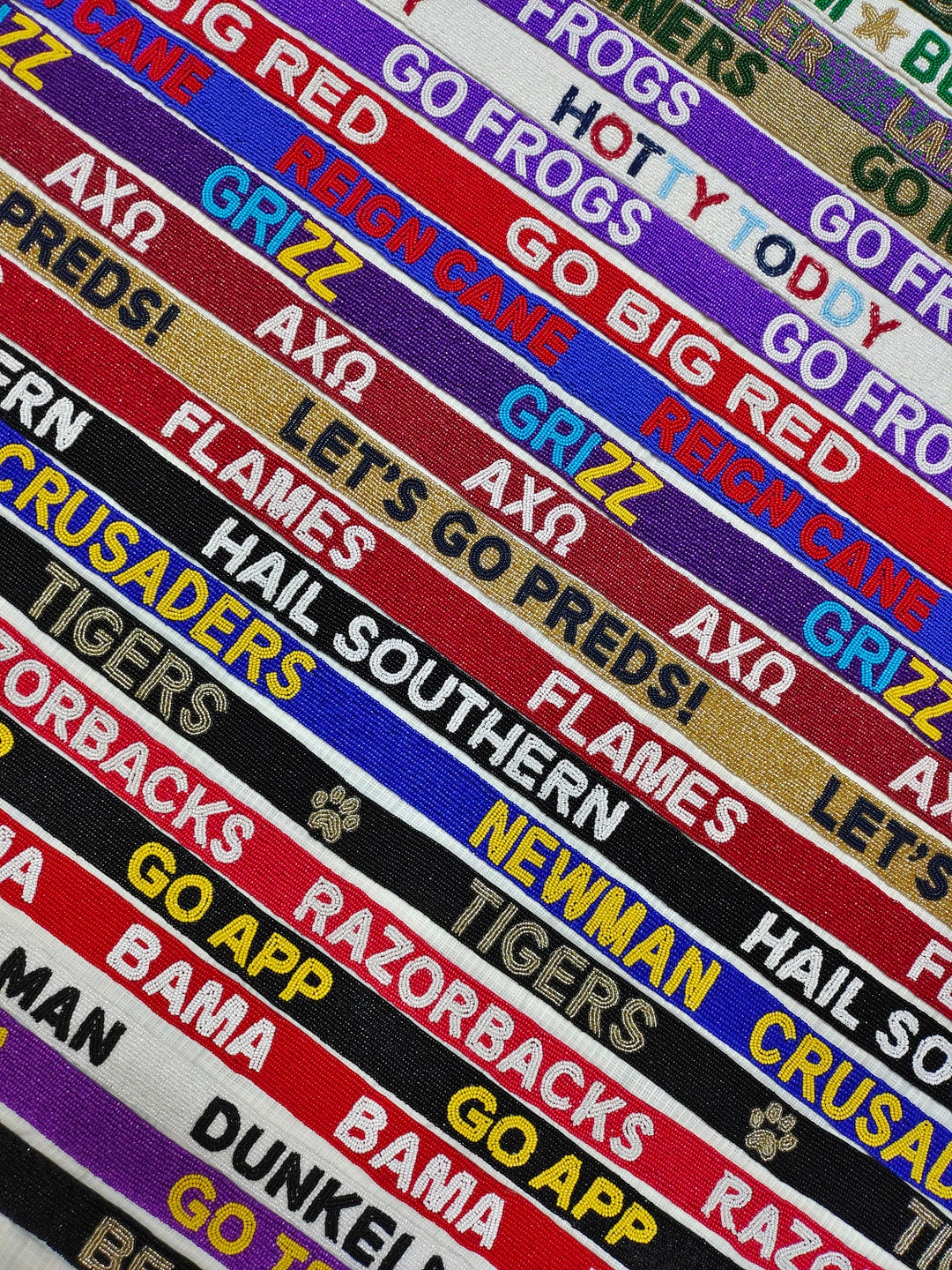 Customized Beaded Purse Strap, Game Day Strap, Crossbody Purse Strap