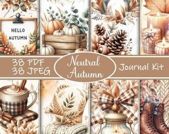 Kit de diario basura otoñal neutro: Efímeras vintage (descarga digital)
